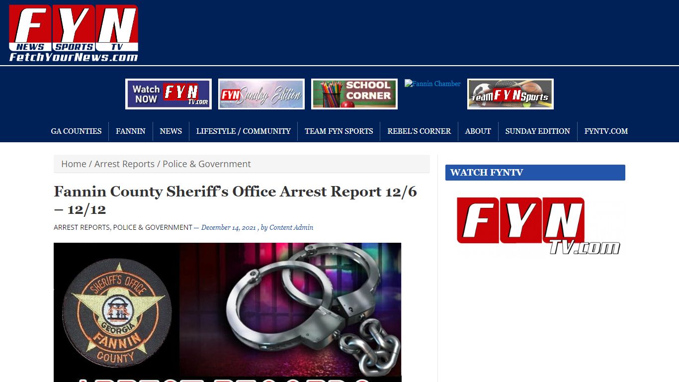 Fannin County Sheriff’s Office Arrest Report 12/6 - 12/12 ...
